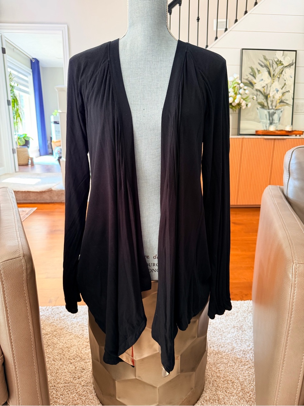 BURBERRY BRIT Nova Check Open Front Lightweight Cardigan
